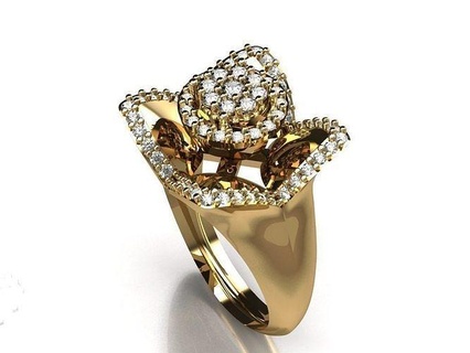 squillare 026 gioielleria argento oro gemma lusso stampabile Fidanzamento diamante gioiello moda fiore donne sposare Natale sterlina nozze anelli 3d print model - Mito3D