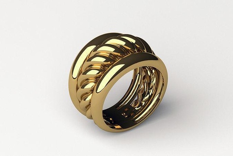 Ring 45 Schmuck Gold Silber Mode druckbar Weihnachten Reichtum 2022 Juwel Luxus Hochzeit Ringe 3d print model - Mito3D