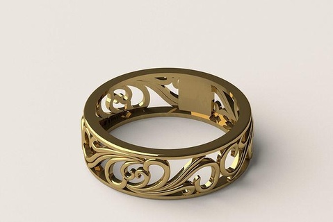 Ring 62 Schmuck Gold Silber druckbar Diamant Juwel Hochzeit Weihnachten Engagement Mode Platin Finger Ringe 3d print model - Mito3D