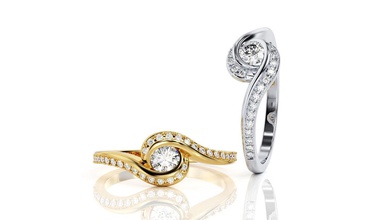 0009 yüzük r f takı elmas parlak kolye ABD Kanada Avrupa nişan düğün 14k tasarım moda Gümüş altın mücevher eğrileri küpe yazdırılabilir 3d print model - Mito3D