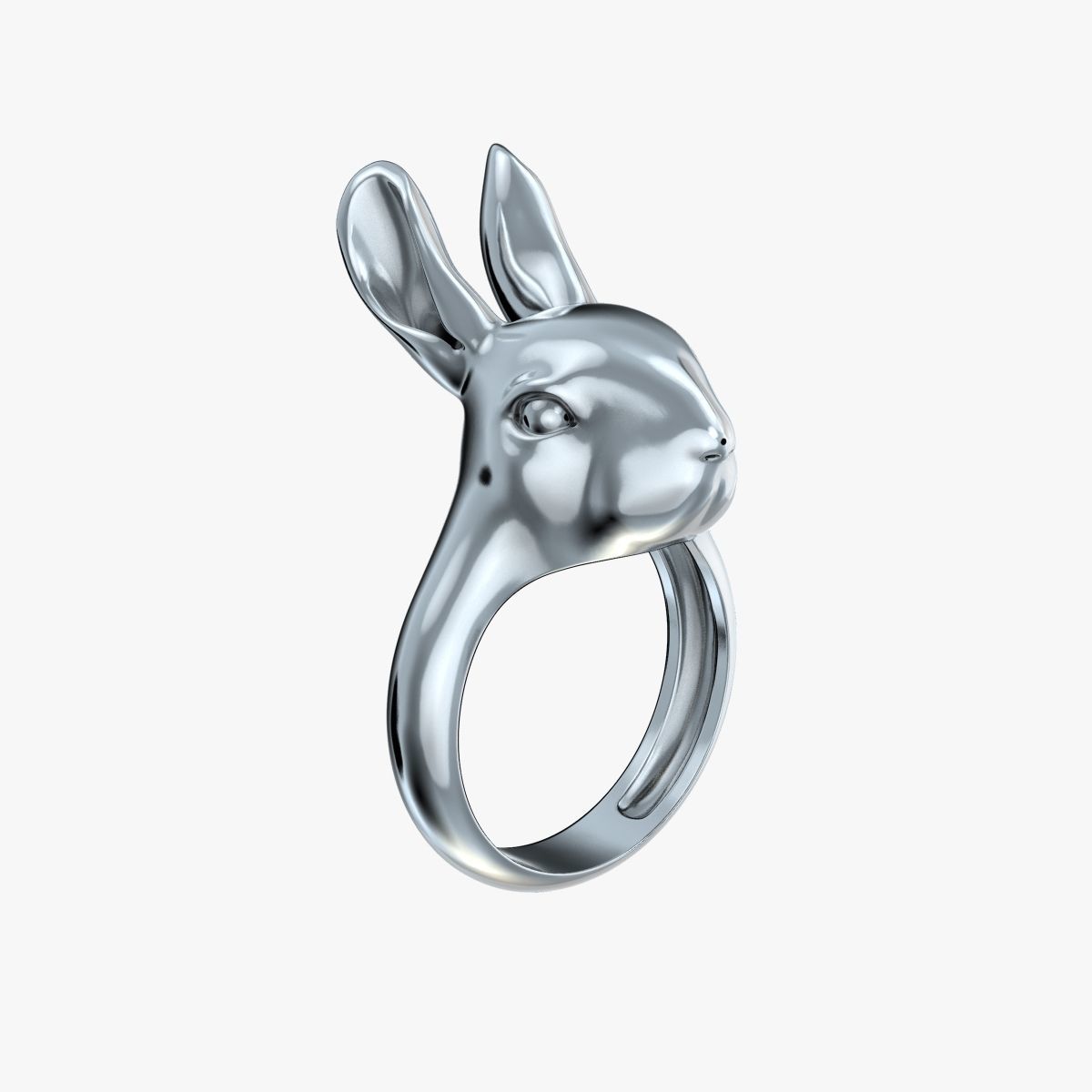 ring rabbit v1 hare coney puss printable cnc jewelry jewel gold silver design jewellery platinum elegant women rings 3D print model - Mito3D