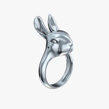 ring rabbit v1 jewelry ring rabbit hare coney puss 3d model printing printable cnc stl obj 3dm jewelry jewel jewellry gold silver design rings
