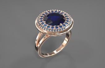 ring radial gems jewelry amethyst emerald fashion gemgemstone jewellery rings ruby sapphire topaz 3d brillant diamond gold platinum precious realistic sculpt 3d print model - Mito3D