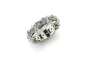 anillo listo 3d impresión tiffany joyería joya imprimible platino diamantes moda brillante diamante oro plata libra esterlina lujo anillos 3d print model - Mito3D