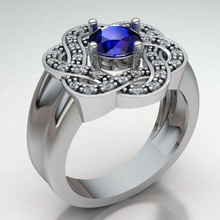 anneau ref 184 bijoux de l'anneau or le diamant d'argent gem l'engagement joyau mariage imprimable bague en brillant la livre sterling mode engagem les anneaux 3d print model - Mito3D