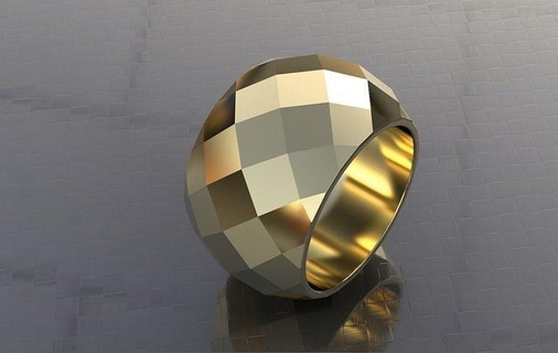 anillo rombo textura hombre hombres mujer oro plata 3d impresión modelo joyería joya estilo contemporáneo negocio imprimible anillos Boda compromiso 3d print model - Mito3D