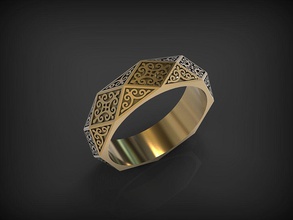 ring rhombuses jewelry silver jewel printable fashion beauty wedding print jewellery engagement gold diamond rings 3d print model - Mito3D