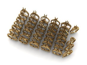 yüzük grup of altın yüzükler takı elmas düğün 3d print model - Mito3D