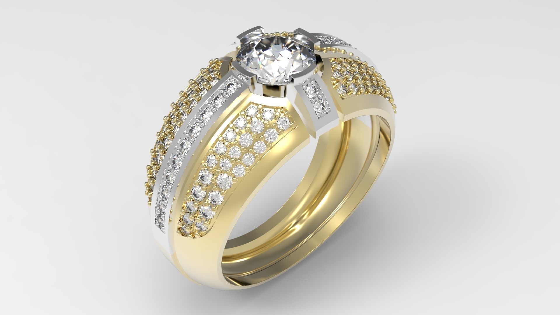 ring men gems gem gold white cross luxury jewelry silver diamond matani kalco qar platinum plat brilliant wb er free rings 3D print model - Mito3D