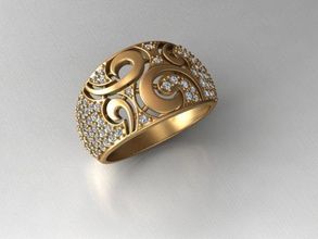ring la joyería anillo muchos de oro sacudió piedras los patrones anillos 3d print model - Mito3D