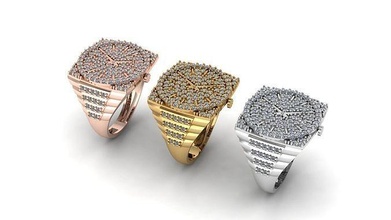 Ring Rolex Gold Schmuck Silber Diamant Juwel Engagement Hochzeit Mode Goldring sehen Ringe 3d print model - Mito3D
