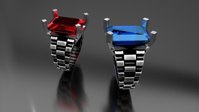 anello rolex 14x12mm zircone art business uomini donne gioielli moda anelli 3d print model - Mito3D