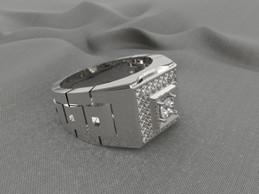 flexible ring men widing fashion sterling wedding jewellery silver diamond beauty rolex jewelry rings luxury printable swiss wristwatch time 3d print model - Mito3D