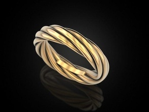 ring rope 2 rings ropering plain jewelry jewellery design 3ddesign3d 3dp 3dprinting printing 3d weddingring weddingband sideband designer ropedesignweddingband ropedesignring 3d print model - Mito3D