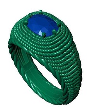 anillo cuerda amortiguar joyería joya diamante brillante sello anillos 3d print model - Mito3D
