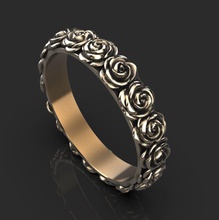 anillo rosa joyería joya lujo precioso oro plata libra esterlina imprimible regalo riqueza moda elegante anillos 3d print model - Mito3D