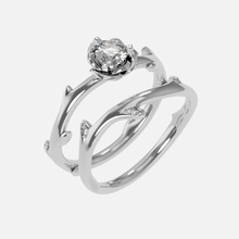 anel rosa luxo joalheria ouro gema noivado pedras 3dprint jóia prata argolas 3d print model - Mito3D