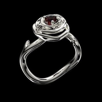 squillare rosa anillo dior rinrose oro stampabile gioielleria argento anelli diamante gemma moda spine bois 3d print model - Mito3D