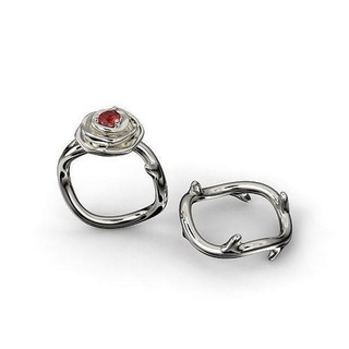 anillo rosa dior bois oro imprimible joyería joya plata diamante anillos espinas 3d print model - Mito3D