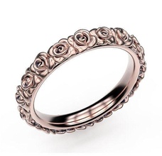 ring rose garden wedding silver gold lightweight gift nature flora flower jewelry rings 3d print model - Mito3D
