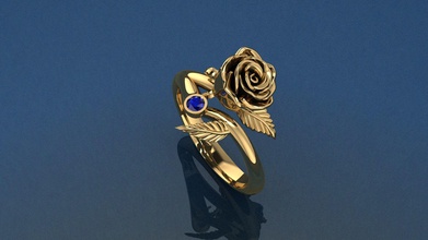 bague rose bijoux de l'anneau floral en diamant le bouquet or imprimable la femelle saphir roses freelance 3d cnc modèle téléchargement l'imprimante vente rhinocéros les anneaux 3d print model - Mito3D