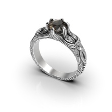 anello tondo 6 gioielli oro argento stampabile diamante gioiello matrimonio disco di platino prototipazione fidanzamento gemma d'oro moda topazio stile zbrush scolpire anelli 3d print model - Mito3D