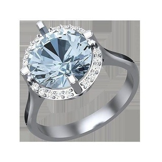anillo redondo Roca centrar joyería joya precioso quilate platino lujo brillante compromiso plata imprimible diamante Moda dedo oro zafiro geometría Diamante vendimia anillos 3d print model - Mito3D