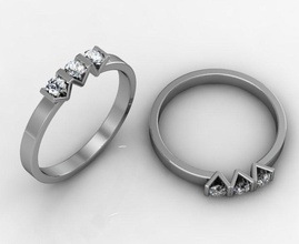 ring royal diamonds Schmuck 3djewelry schön genial cad diamond elegant engagement Mode gem gold Platin jewelryprint jewelrywax kostbar printversion Silber Hochzeit - Fräsen Ringe 3d print model - Mito3D
