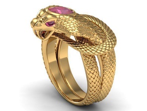 bague rubis cobra bijoux serpent diamant animal anaconda boa gemme anneaux 3d print model - Mito3D