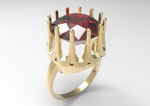 ring ruby crown stl jewelry gem jewel gemstone gems gemstones diamond brilliant precious diamonds emeralds gold rings silver 3d print model - Mito3D