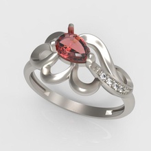 bague rubis poire diamants bijoux ruby en diamant gem d'argent imprimable de l'engagement brillant or l'accessoire carat le l'anneau mariage les anneaux la conception mode beauté saphir 3d print model - Mito3D