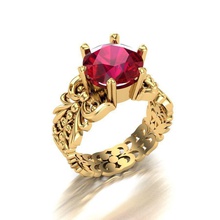 ring ruby jewelry fashion sterling brilliant printable beauty sapphire gold rings 3d print model - Mito3D