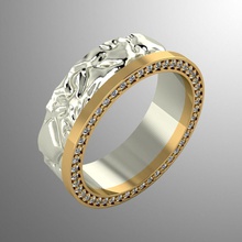 ring rz7 jewelry signet 3d rings gold modern men man fashion printable silver precious engagem jewel diamond jewellery sapphire 3d print model - Mito3D