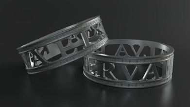 ring salva et serva print metal design decoration jewel religion steel gold silver jewelry rings 3d print model - Mito3D