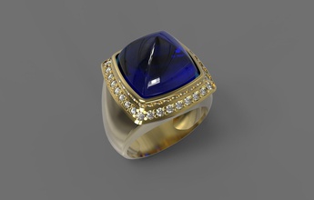 bague saphir bijoux de l'anneau l'émeraude le gem diamant pierre précieuse joyau topaze les pierres précieuses grenat ruby anneaux 3d print model - Mito3D