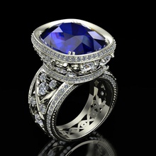 anello zaffiro e diamanti gioielli gemma di brillante moda bellezza ruby oro stampabile brillant diamant vintag emerald cad gioiello argento diamante la sterlina anelli 3d print model - Mito3D