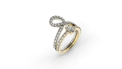 anel de safira infinito noivado jóias tiffany luxo anéis o engajamento printable jóia precioso diamante impressão em 3d 3dm brilhantes ouro prata moda beleza 3d print model - Mito3D