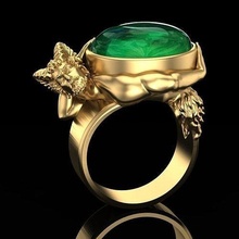 ring satyr juwel schmuck druckbar sterling cabochon silber mode schönheit gold ringe 3d print model - Mito3D