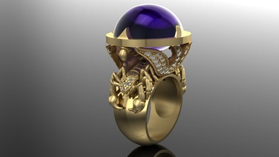 anel escorpião diamantes imprimível jóia diamante joalheria luxo prata platina brilhante criativo impressora jóias pedras argolas opala gema 3d 3d print model - Mito3D