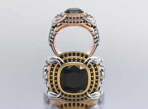 squillare scorpione gioielleria lusso platino moda argento gioiello gemma diamante elegante oro pietre splendente brillante enimal anelli 3d print model - Mito3D