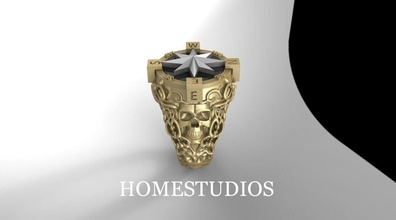 anillo remar 8 oro joyería joya plata imprimible compromiso moda enganchar estrella libra esterlina belleza platino cráneo vendimia anillos 3d print model - Mito3D