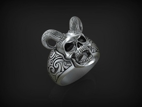 anel mar diabo stl jóias ouro de prata printable engagem casamento o engajamento crânio crânios do oceano demônio anéis 3d print model - Mito3D