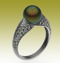 bague mer motif poids léger or argent gemme perle engagement mariage style classique diamant sterling bijoux anneaux 3d print model - Mito3D