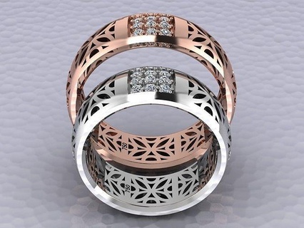 Ring einstellen 37 collection1 Juwel Ohrringe Anhänger Halskette Armband nokta Gittergewebe Türkisch Hochzeit Engagement Schmuck druckbar Silber Gold Abs gewaschen Ball Ringe 3d print model - Mito3D