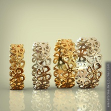 ring set all sizes 15 20 openwork flowers jewelry decoration flower wedding blossom rings 3d print model - Mito3D