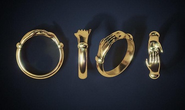 ring set d150mm-d200mm gold woman jewelry art fashion rings 3d print model - Mito3D
