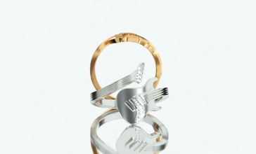 ring shape guitar jewelry gold silver printable shining wealth jewel sterling rings 3d print model - Mito3D