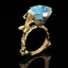 squillare spalla pietra preziosa gioielleria oro argento gioiello gemma moda stampabile sterlina topazio bellezza eracle atlant anelli 3d print model - Mito3D