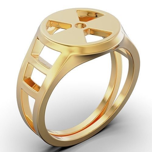 anillo firmar radiación joyería joya oro plata Boda compromiso enganchar canalla imprimible vendimia brazalete solitario anillos 3D print model - Mito3D