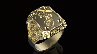 Ring Zeichen Schmuck singen druckbar Gold Silber cnc cncmachining 3d Mode Schönheit Ringe 3d print model - Mito3D
